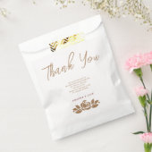 Het is een meisje goud wit bloemig Baby shower Bedankzakje (Gezegeld)