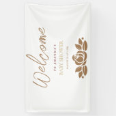 Het is een meisje goud wit bloemig Baby shower Spandoek (Verticaal)