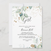 Het is een meisje gouden eucalyptus Baby shower Kaart (Voorkant)