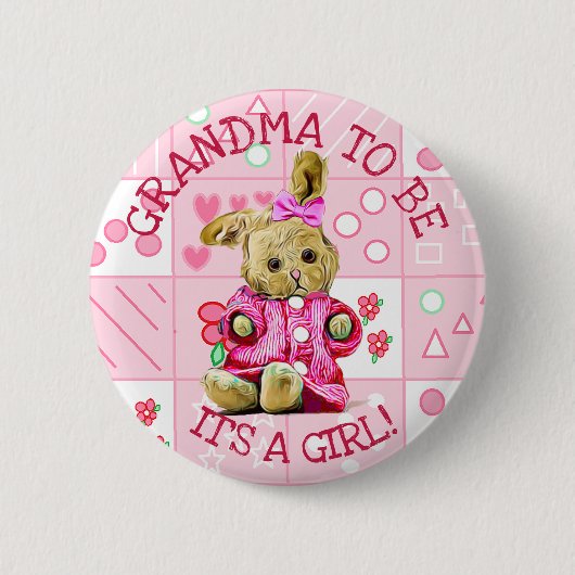 HET IS EEN MEISJE, GRANDMA OM BABY SHOWER BUTTON B (Voorkant)
