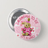 HET IS EEN MEISJE, GRANDMA OM BABY SHOWER BUTTON B (Voorkant /achterkant)