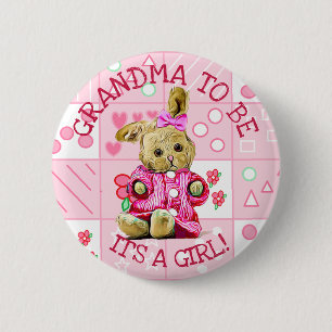 HET IS EEN MEISJE, GRANDMA OM BABY SHOWER BUTTON B