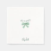 Het is een meisje Green Bow Baby shower Servet (Voorkant)