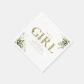 Het Is Een Meisje Groene Goud Letter Baby Shower Servet (Hoek)