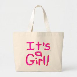 Het is een meisje! grote tote bag