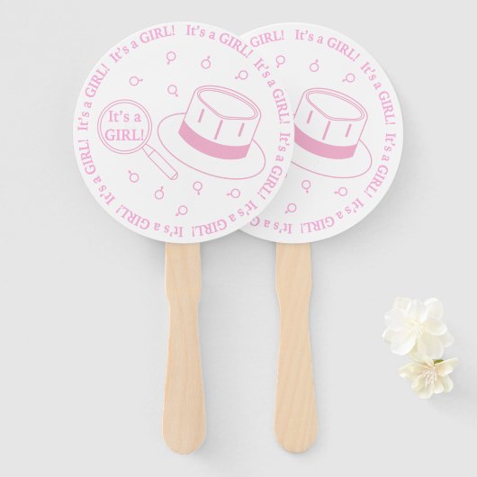 Het is een meisje! handwaaier (Voorkant en achterkant)