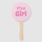 Het is een meisje, het is een baby shower-sekse-op handwaaier (Voorkant)