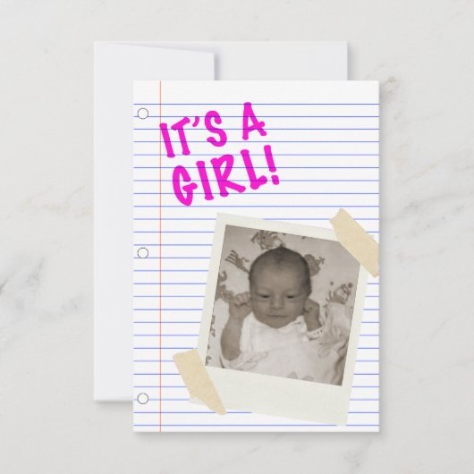 Het is een meisje. kaart (Voorkant)