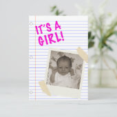 Het is een meisje. kaart (Staand voorkant)