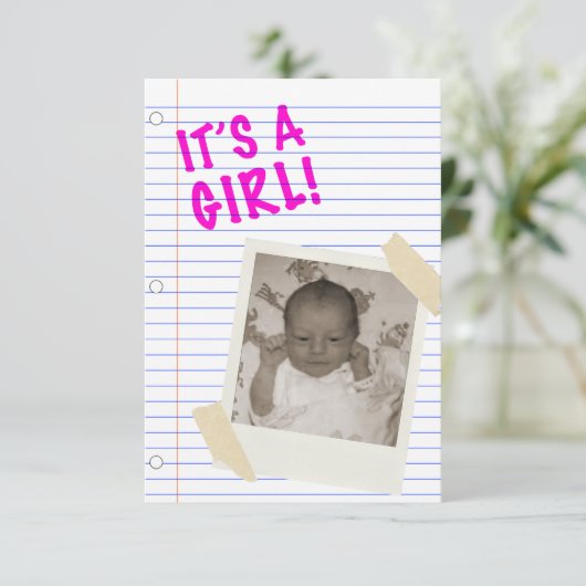 Het is een meisje. kaart (Staand voorkant)
