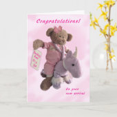 Het is een meisje! kaart (Gele Bloem)