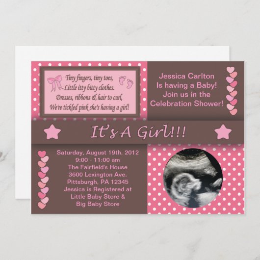 Het is een meisje kaart (Voorkant / Achterkant)