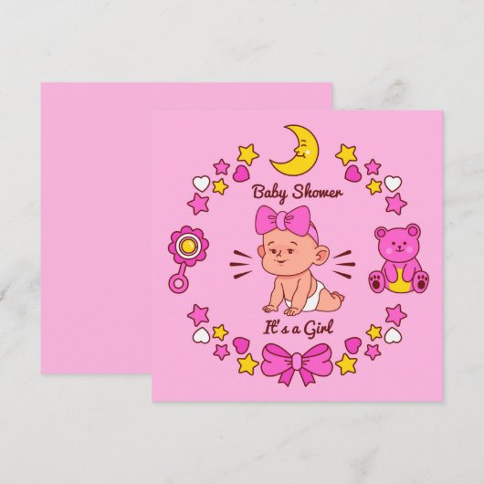 Het is een meisje kaart (Voorkant / Achterkant)