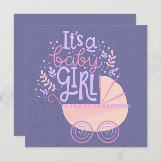 Het is een meisje kaart (Voorkant / Achterkant)