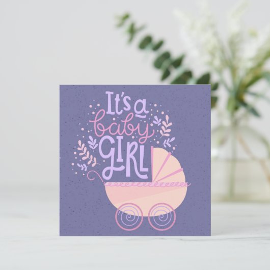 Het is een meisje kaart (Staand voorkant)