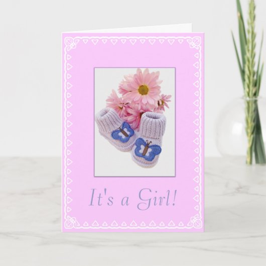 Het is een meisje! kaart (Voorkant)