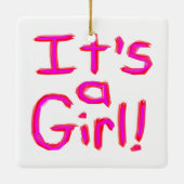 Het is een meisje! keramisch ornament (Achterkant)