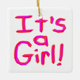 Het is een meisje! keramisch ornament