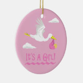 Het is een meisje! keramisch ornament (Rechts)