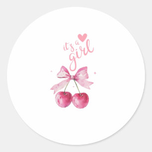 Het is een meisje kers babyshower sticker