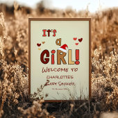 Het is een meisje! Kerst baby shower welkomstbord Poster
