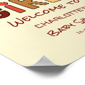 Het is een meisje! Kerst baby shower welkomstbord Poster (Hoek)