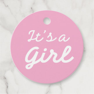׳Het is een meisje׳ Klassieke roze baby shower Bedankjes Labels