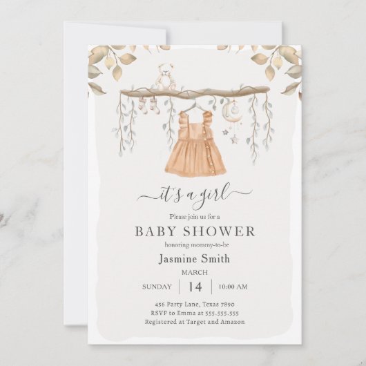 Het is een meisje kleding Boheemse kwekerij Baby s Kaart (Voorkant)