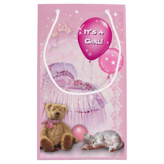 Het is een meisje! klein cadeauzakje (Achterkant)