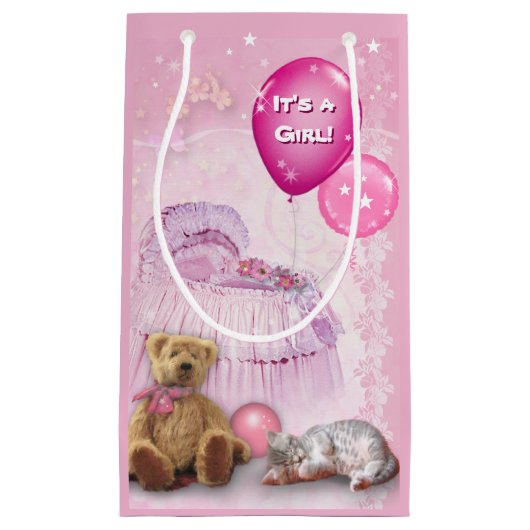 Het is een meisje! klein cadeauzakje (Voorkant)