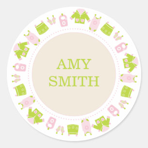 {het is een meisje!} kleine wasachtige baby shower ronde sticker