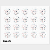 Het is een meisje, kleine zeemeermin, Baby shower  Ronde Sticker (Vel)