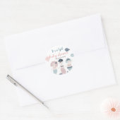 Het is een meisje, kleine zeemeermin, Baby shower  Ronde Sticker (Envelop)