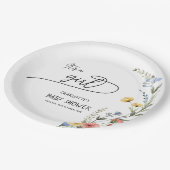 Het is een meisje! Kleurrijk Wildflower Baby showe Papieren Bordje (Gekanteld)