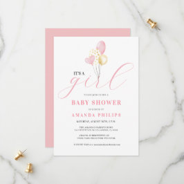 Het is een meisje kleurrijke ballonnen save the date