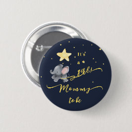 Het is een meisje! Knolletje olifant & ballon aans Ronde Button 5,7 Cm