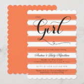 Het is een meisje | Koraal Baby shower Kaart (Voorkant / Achterkant)