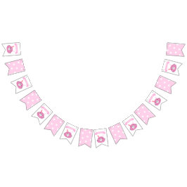 Het is een meisje. | Kute Pink Bunny Kids Birthday Vlaggetjes