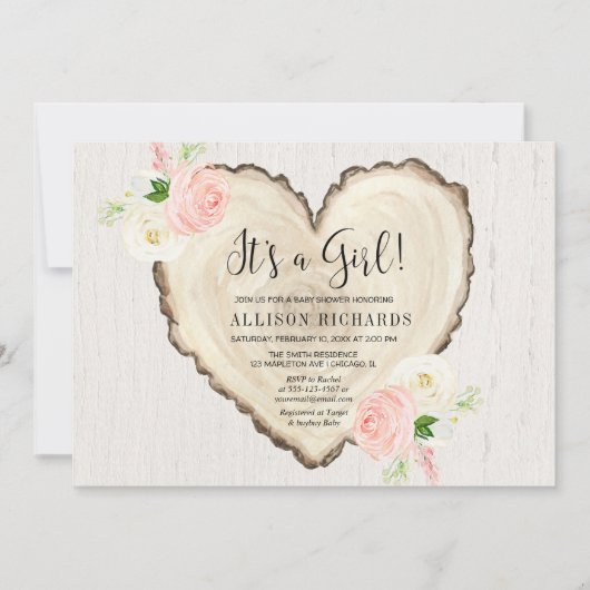 Het is een meisje landelijke bloemige valentijnsha kaart (Voorkant)