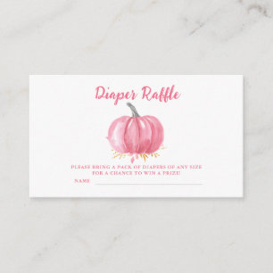 Het is een meisje leuk roze pompoen luier Raffle T Informatiekaartje