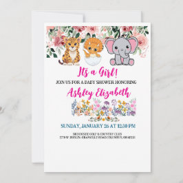 Het is een meisje leuke baby shower uitnodigingska kaart