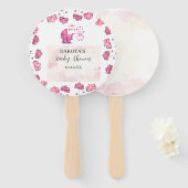Het is een meisje Leuke illustratie Roze Baby show Handwaaier (Voorkant en achterkant)
