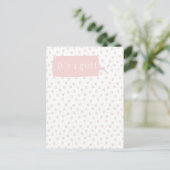 Het is een meisje | Leuke Pet Paws met harten Brie Aankondigingskaart (Staand voorkant)