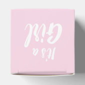 Het is een meisje, lichtroze baby shower, seksespe bedankdoosjes (Bovenkant)