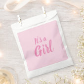Het is een meisje, lichtroze baby shower, seksespe bedankzakje (Geknipt)