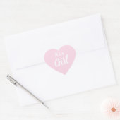 Het is een meisje, lichtroze baby shower, seksespe hart sticker (Envelop)