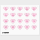 Het is een meisje, lichtroze baby shower, seksespe hart sticker (Vel)