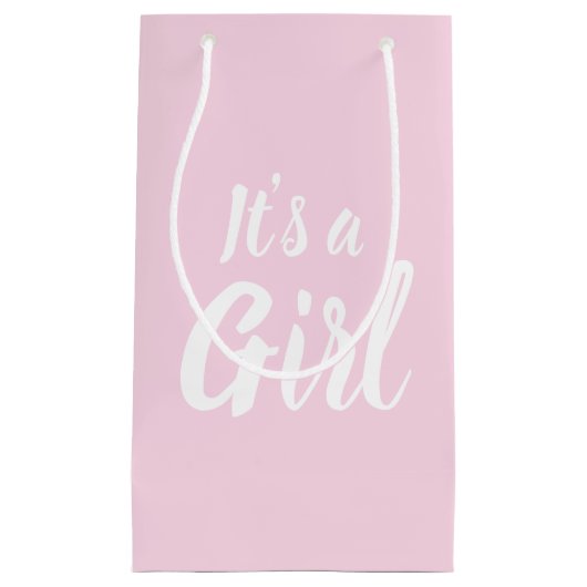 Het is een meisje, lichtroze baby shower, seksespe klein cadeauzakje (Voorkant)