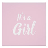 Het is een meisje, lichtroze baby shower, seksespe perfect poster (Voorkant)
