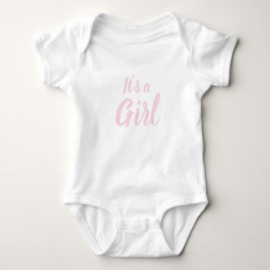 Het is een meisje, lichtroze baby shower, seksespe romper (Voorkant)